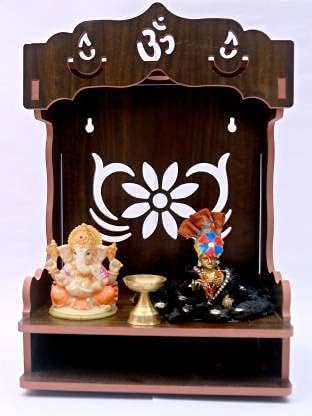 Templo de madera Pooja compacto para optimizar altar de hogar 2
