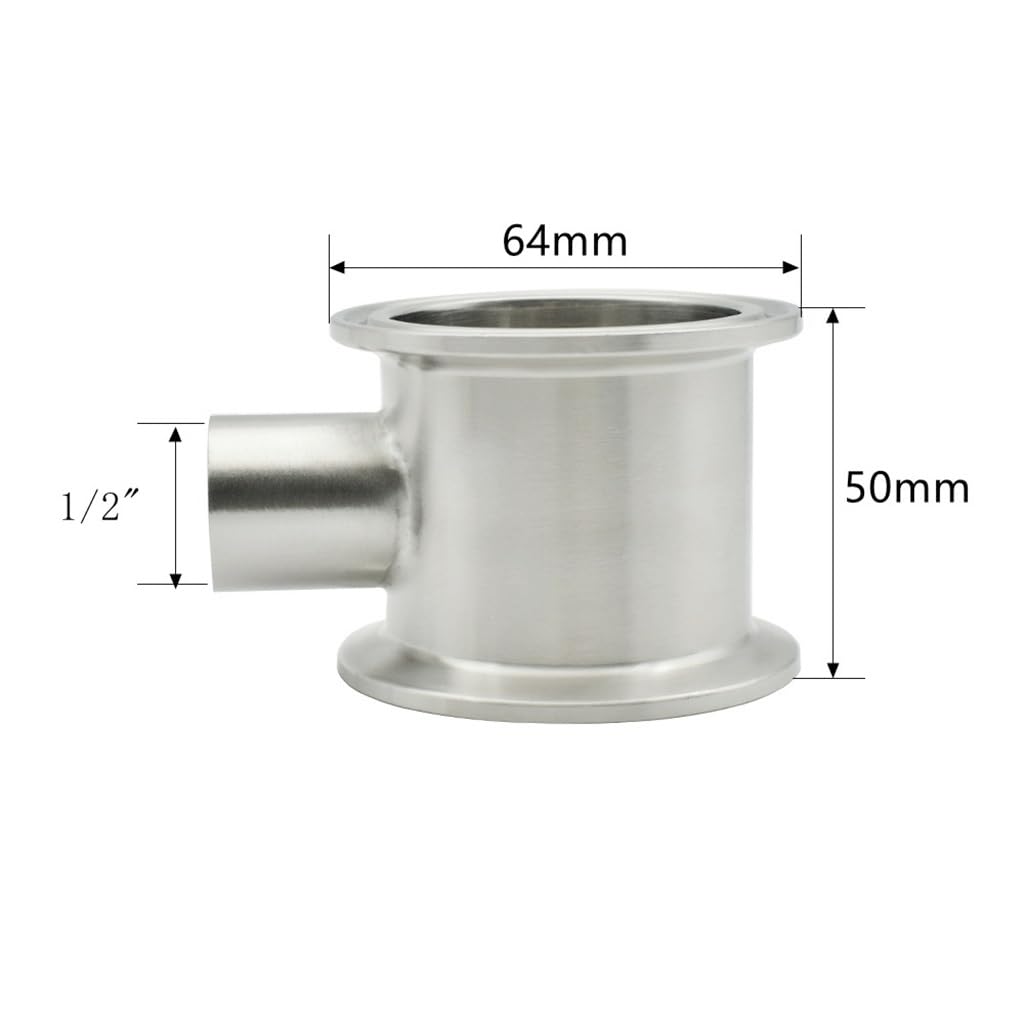 DREI-Clip-Rückflusssäulen-Schlauchanschlüsse mit Innengewinde, 1/2 Zoll, Länge 50 mm, SS304-Edelstahl, for Hausanschlussrohre(2 inches)