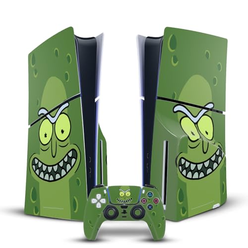 Skin vinyle PS5 Slim aux graphiques haute définition Pickle Rick avec sticker manette