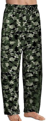 Image of Hanes Men's ComfortSoft Cotton Printed Lounge Pants, 31 inch Inseam, Pockets, Drawstring /Elastic Waist