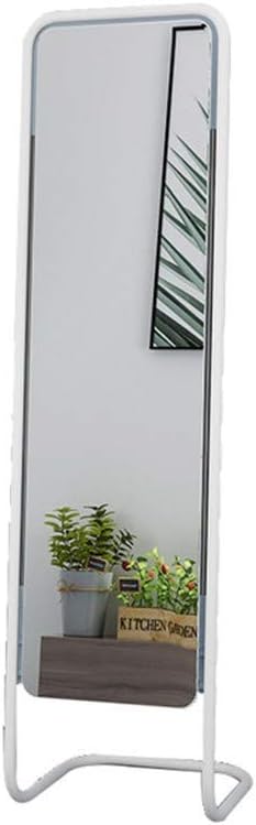 Simple Dressing Mirror Metal Fashion Floor Mirror Women’s Clothing Store Full-Length Mirror Rectangle Iron Bracket Decorative Mirror Makeup Mirror (Color : Gold Size : 165 * 42CM)