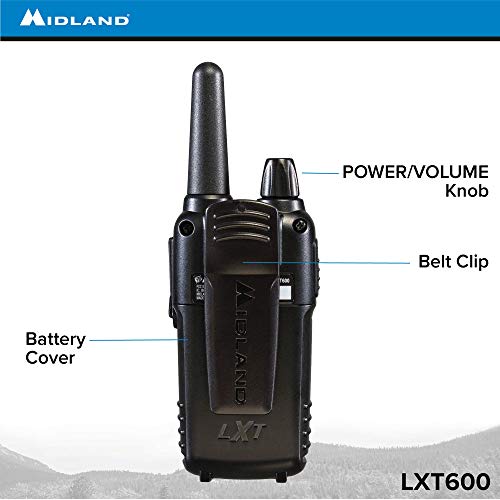 Midland Lxt600Vp3 36 Channel Frs Two-Way Radio - Up To 30 Mile Range Walkie Talkie - Black (Pack Of 6) #TOP3