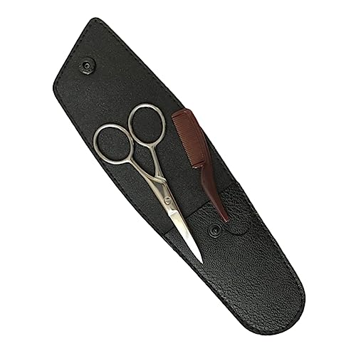 Tondeuse à barbe acier ciseaux à sourcils kit rangement pour salons de coiffure - 5