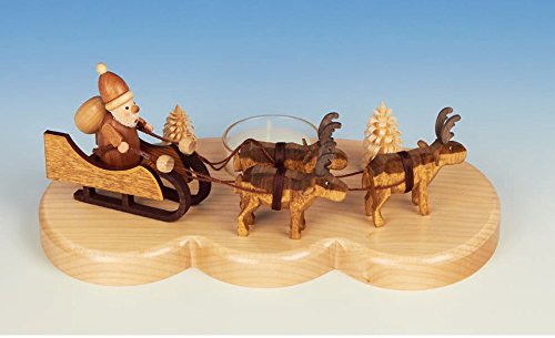 Bougie de bougeoir en bois brut non peint le père noël de thé