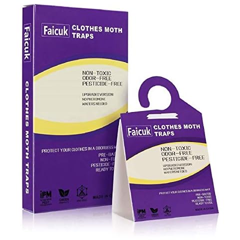 Faicuk Clothes Moth Traps Pheromone Moth Traps Sticky Moth Killer for Clothes and Carpet Moth (6 Pack) … Cover