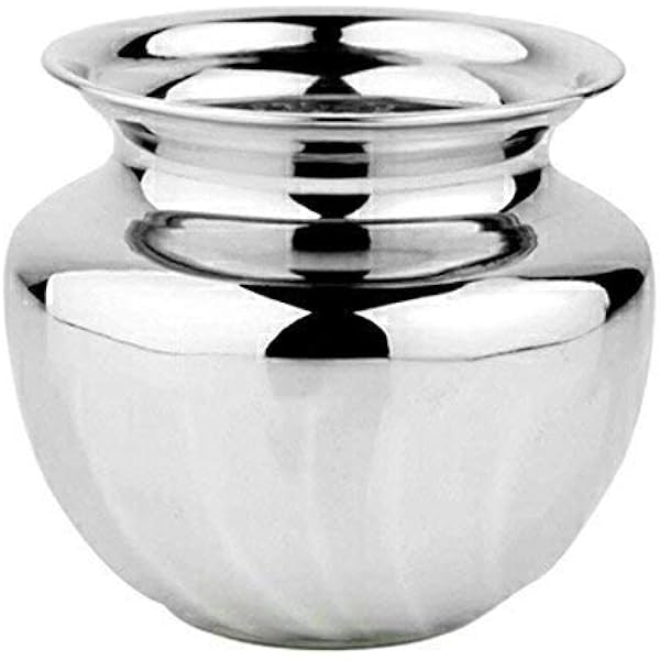 Radhna Traditional Indian Stainless Steel Lota Pooja Kitchen Utensils Water Pot Cash