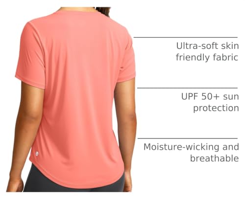Image of Women's Short Sleeve Workout Shirts UPF 50+ Sun Protection T-Shirts Quick Dry Breathable Gym Running Hiking Tops for Women