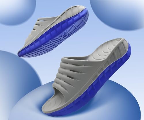 Image of GPOS Mens Sport Recovery Sandals Plantar Fasciitis Thick Cushion Slides Sandals Lightweight Comfort Orthotic Slippers