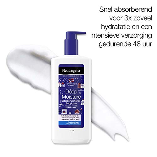 Neutrogena Deep Moisture snel absorberende bodylotion, Noorse formule, bodycrème, droge huid, 400 ml - Afbeelding 7