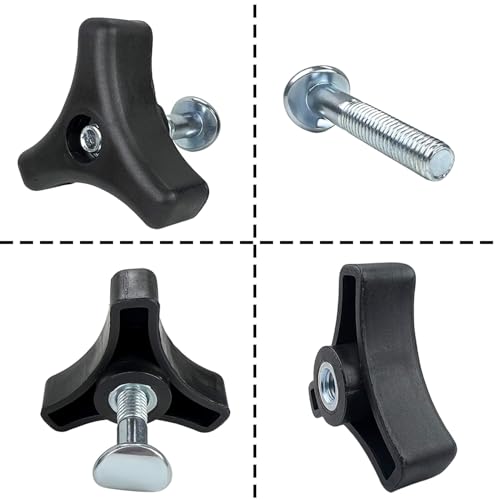 2 Sets Lawn Mower Handle Bolts, Triangle Handle Screw Replacement for Honda, Craftsman, Murray & Most Mowers, Universal Lawn Mower Parts & Accessories Kit