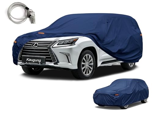 Image of Kaugung Custom Fit SUV Car Cover for Lexus LX LX450 LX470 LX570 LX600 (1996-2026), Heavy Duty Waterproof All Weather Outdoor Protection, Breathable Full Exterior Cover with Vent, Rain Sun UV Proof