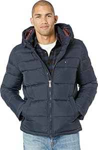 Tommy Hilfiger Herren Down Alternative Hooded Puffer Jacket (Standard and Big & Tall) Daunenalternative Oberbekleidung, Mitternacht/Ausflug, einfarbig (Midnight//Getaway Solids), XL