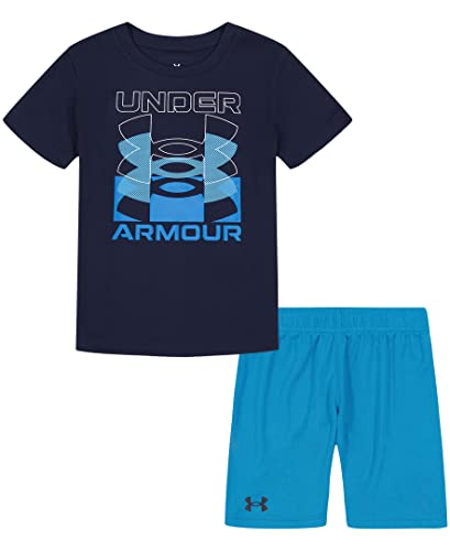 Image of Under Armour Boys' 2-piece Short Sleeve Graphic T-Shirt and Shorts Set, Lightweight & Breathable