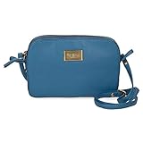 Pepe Jeans Lica Bandolera Dos Compartimentos Azul 19x13x3 cms Piel