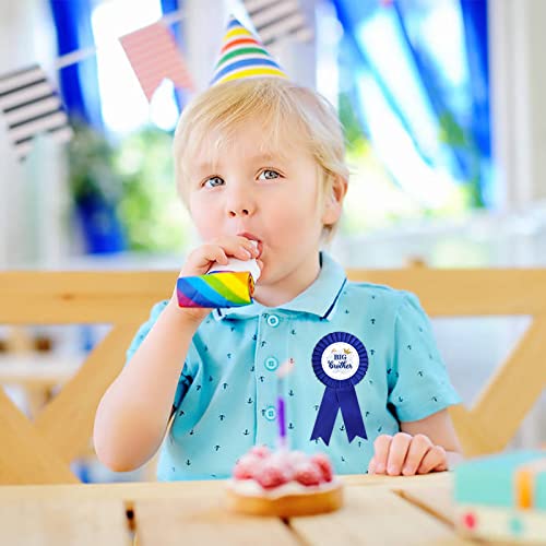 Innoru Satin Fabric Big Brother Tinplate Badge Pin, Boy Birthday Rosette Button Pins, Men Birthday Party Accessory Brooch Pin, Children Adults Party Decorations Navy Blue, Pack Of 1 #TOP3