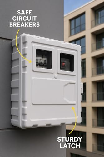 Image of Heavy-Duty PVC Meter Box (445 x 410 x 155mm) | Weatherproof, Shockproof, Splashproof | For Single Phase, Twin, 3 Phase & Solar Installations