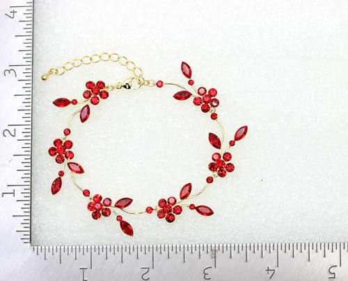Image of Faship Gorgeous Rhinestone Crystal Floral Necklace Earrings Set