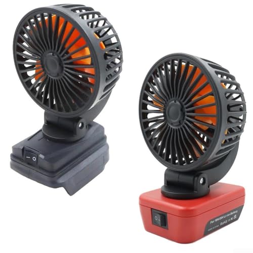 Ventilador portátil 18V para camping y taller con cargador USB doble 7