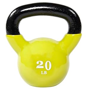 BalanceFrom All-Purpose Color Vinyl Coated Solid Cast Iron Kettlebell Weight