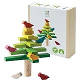 PlanToys® Wooden Balancing Tree Game | Montessori Stacking Toy with Birds for Fine Motor Skills & Coordination | Educational Game for Toddlers, Preschool Kids & Family Play