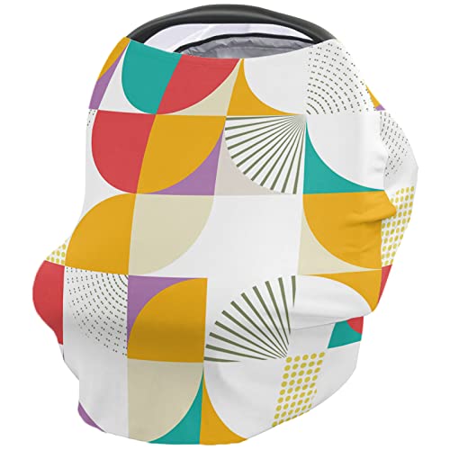 Nursing Cover for Breastfeeding Scarf, Colors Middle Ages Orange Theme Baby Car Covers Super Soft Multi Use for Canopy Shopping Cart Cover Blanket Stroller Cover