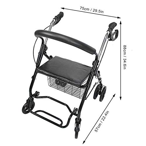 Déambulateur pliable pour personnes âgées, rollator 6 roues en acier ELQ