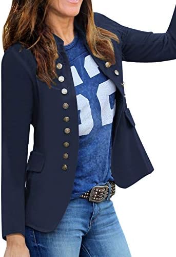 luvamia Women's Blazers Fall Blazer Women Womans Blazer Womens Blazer Fall Fashion Jacket Womens Women Casual Blazers Fashion Navy Blue Size Small