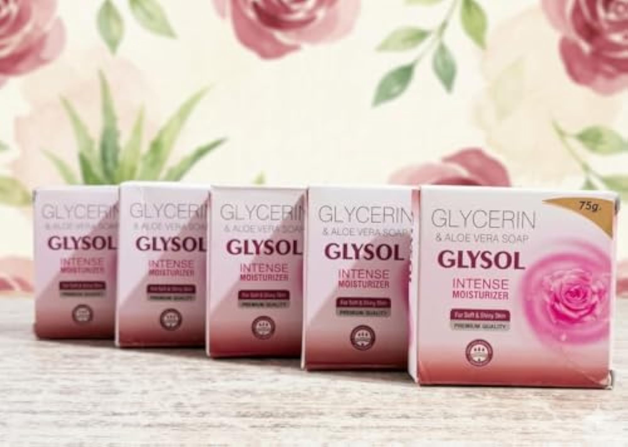 GLYCERIN &ALOE VERA SOAP GLYSOL INTENSE MOISTURIZER SOAP 75GM (PACK OF 5)