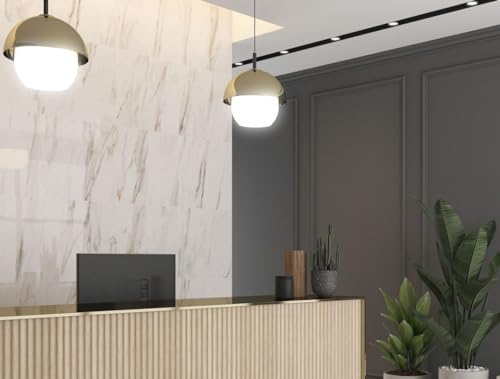 Tenedos Trcd-Clg-Gloss Siena White Greyish Oro Gold Brownish 12X24 Calacatta Marble Look Porcelain Shinny Floor Wall Tile  thumb #5