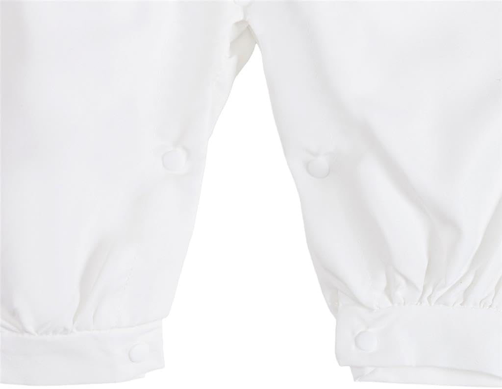 Dressy Daisy Baby Boy Baptism Christening Outfit White Jumpsuit Romper & Beret Hat for Infant Toddler Kids Bautizo Size 6M-3T
