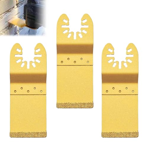 Multi Tool Masonry Blade - 3PCS 35mm Carbide End Cut Blades Set - Multi Material Cutting Tools for Brick Plaster Grout Removal - Compatible with Dewalt Wolf Stanley Worx Fein Bosch Makita