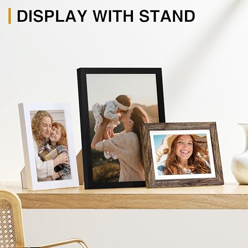 Image of Vittanly 15 Pack Picture Frames Collage Wall Decor, Multi Sizes Including 3pcs 8x10, 6pcs 5x7 and 6pcs 4x6 Photo Frames, Gallery Frame Set for Wall or Tabletop Display, Black, Brown and White