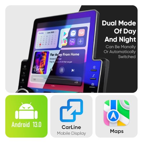 Image of MEGAAUDIO V97 9.7 inch Tesla Diamond 2K Player Car Android 13 MTK Processor Stereo IPS Touch Screen 4+64 4G WiFi Wireless Carplay Android Auto GPS Navigation Bluetooth DSP Band with Dual Rotary Knob