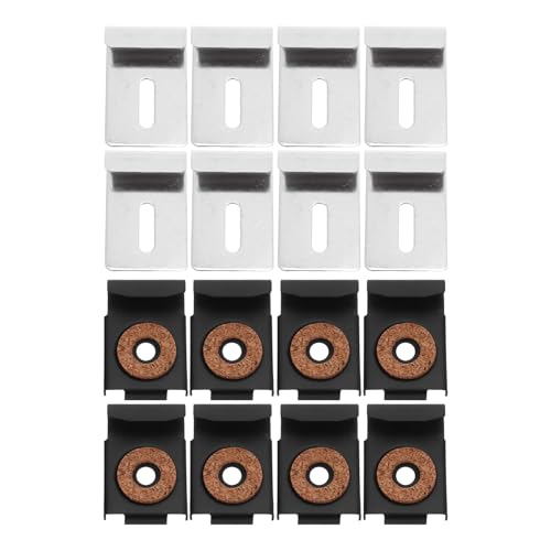 DIYEAH 4 juegos de clips para espejos de pared: clips de acero inoxidable para espejos de cristal - Colgadores de pared sin marco para baño y hogar.