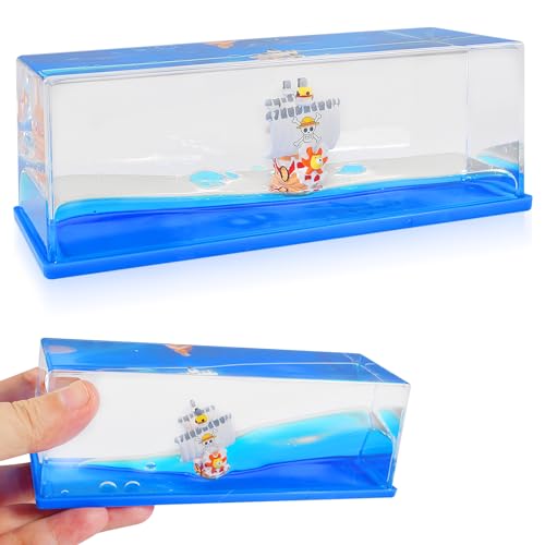 Lemotoy Bandai One Piece Model Ship Black Pearl Pirate Ship,Regalo de Juguete Titanic,Patrón de Fluido de Barco de Crucero de acrílico para decoración de Oficina (C) (B)