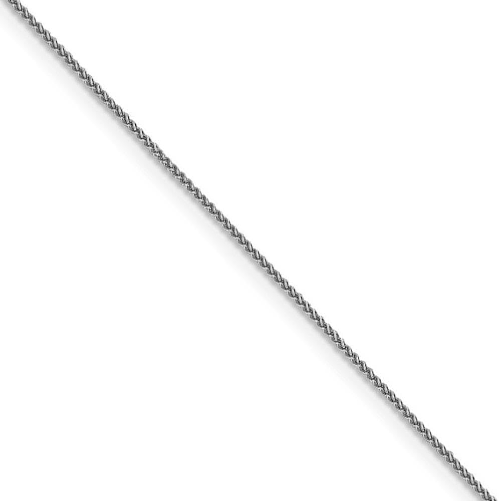 The Black Bow 1mm 18k White Gold Diamond Cut Spiga Chain Necklace