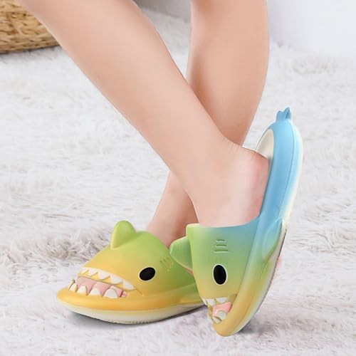 Image of Kids Shark Cloud Slides | Boys Girls Slip On Sandals | Toddler Beach Slippers | Youth Fish Flip Flops Pool Shower Shoes