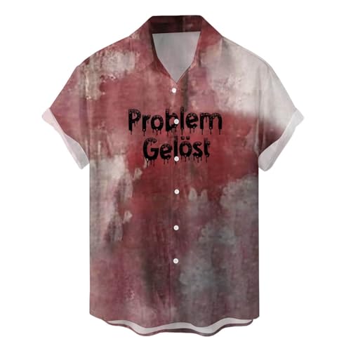 Disfraz de Halloween para hombre, camisa de estampado de manos de sangre, camisa de manga larga con estampado de manos sangrientas, camiseta de tallas grandes para hombres, Halloween, camisa