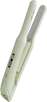 Cordless Hair Straightener and Curler 2 in 1,mini Hair Straightener 3 Temperature 60s Heat Up,Travel Flat Iron Portable,Anion Ionic for Frizz-Free Smooth Hair mini Flat Iron,Green