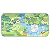 PERFECTSIGHT Cute Frog Desk Mat Kawaii Green Plant Floral Desk Pad, Large Gaming Mouse Pad, Funny Deskmat Mousepad, Anime Laptop Keyboard Pad Office Home Decor Accessories for Women Girls, Pond