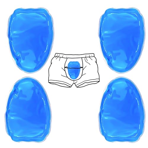 Reusable Cold Ice Pack for Post-Vasectomy Recovery and Testicular Support, Blue, 4-Pack with Comfort Design