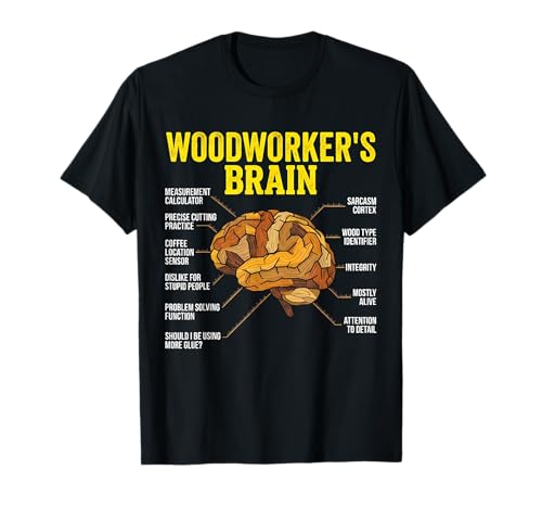 Woodworker Brain Anatomy Diagram Workshop Humor Men T-Shirt