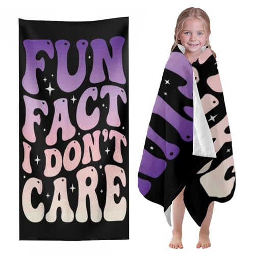 Snarky Sarcastic Attitude Indifferent Fun Fact I Don't Care Towels Beach Towel Oversized Beach Towels Portable Bath Cloth for Outdoor Sports Seaside Travel Home Use