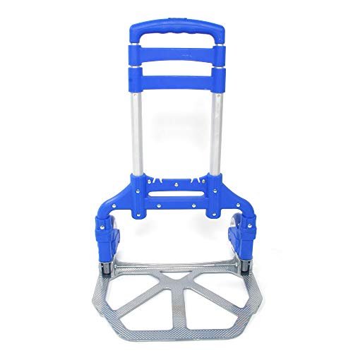 Carrito plegable de aluminio portátil con ruedas azul miniatura 4