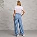 Love Welove Fashion Jeans for Women Wide Leg High Waisted Elastic Waist Pull On Plus Size 3XL Comfort Denim for Travel Work Casual Everyday Light Blue