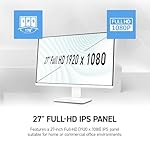 msi PRO MP273W E14A 27-inch IPS 1920 x 1080 (FHD) Gaming Office Monitor, 144Hz, Free-Synch, HDMI, DisplayPort, VGA Port, VESA Mountable, Tilt, Speaker, 4-Side Slim Bezel 1ms, White - Image 2