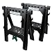 Metabo HPT Folding Sawhorses, Heavy Duty Stand, 4 Sawbucks, 1200 Pound Capacity, Built-In Cord Hooks and Shelves, 2-Pack (115445M)