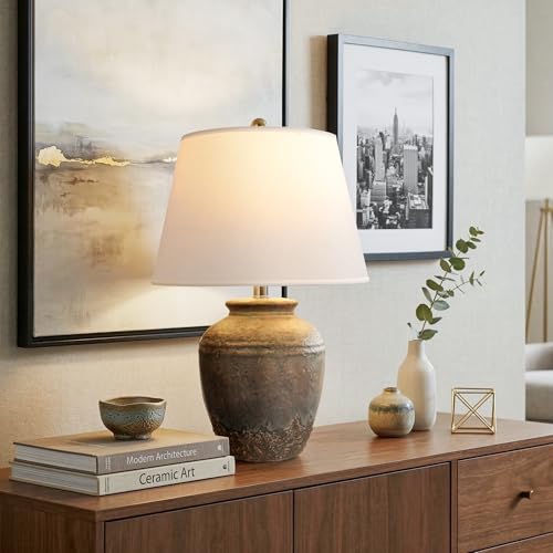 QiMH Rustic Ceramic Vintage Table Lamp