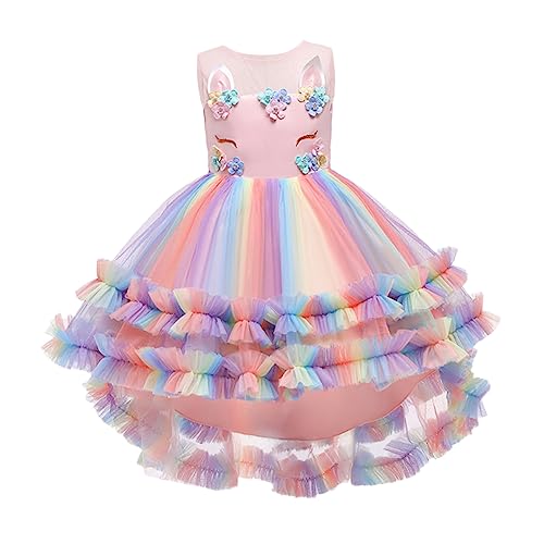 LRXIYODE Vestido de Princesa para Niñas Vestido de Fiesta sin Mangas Adorable para Niñas para Ceremonias de Graduación o Fiestas de Cumpleaños