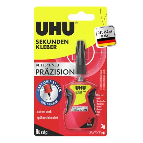 UHU Sekundenkleber extra stark | 3g Kleber für präzises...